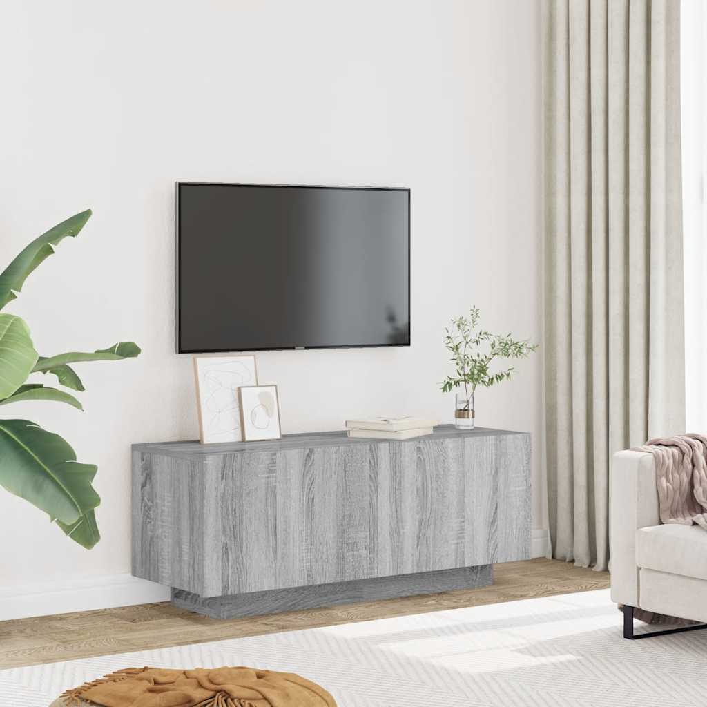 szürke sonoma színű szerelt fa TV-szekrény 100 x 35 x 40 cm