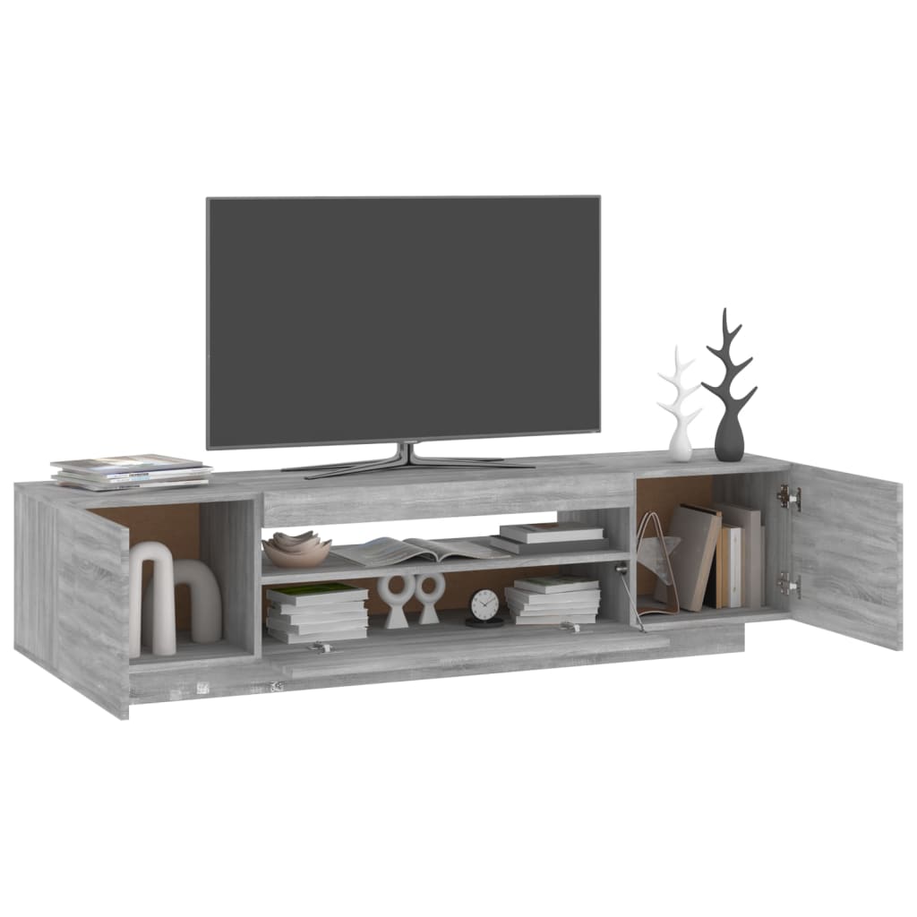 szürke sonoma színű TV-szekrény LED-lámpákkal 160x35x40 cm