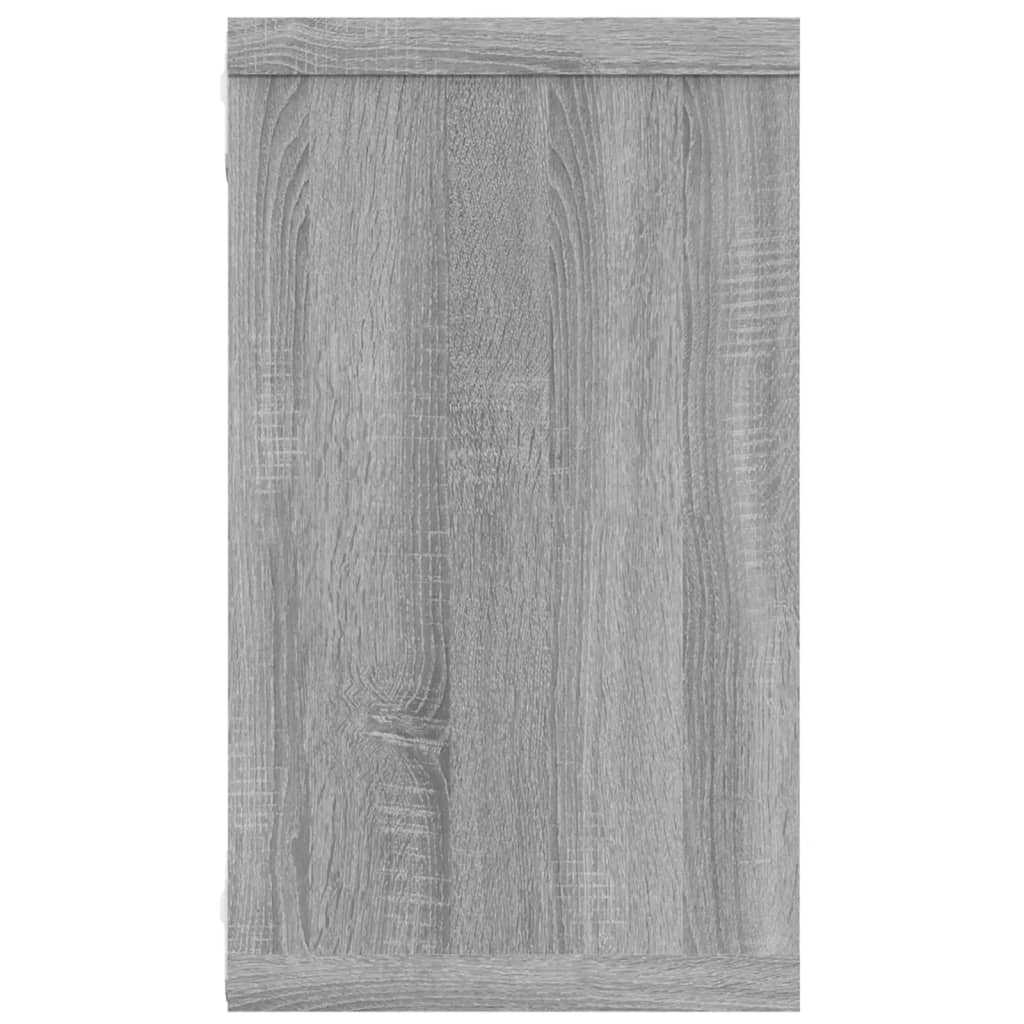 2 db szürke sonoma színű szerelt fa fali kockapolc 80x15x26,5cm