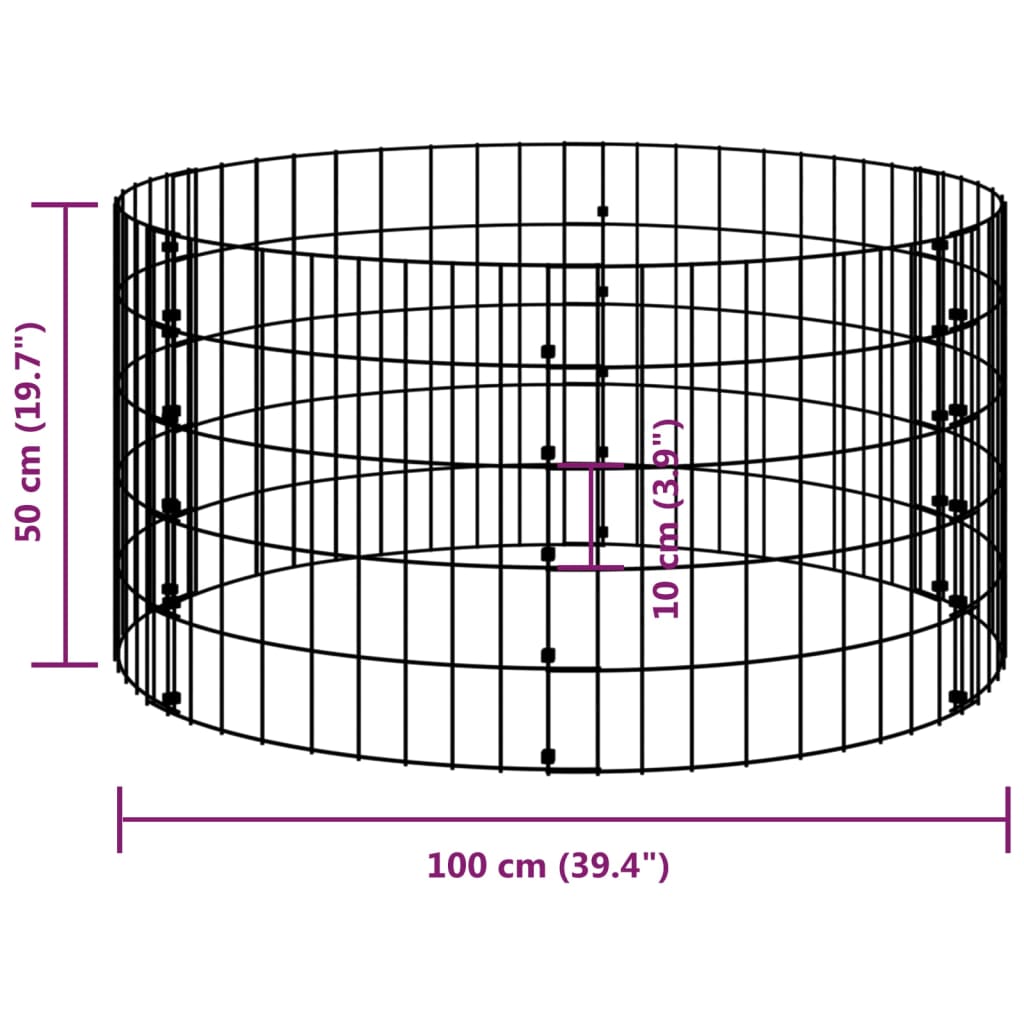 kör alakú horganyzott acél gabion oszlop Ø100 x 50 cm