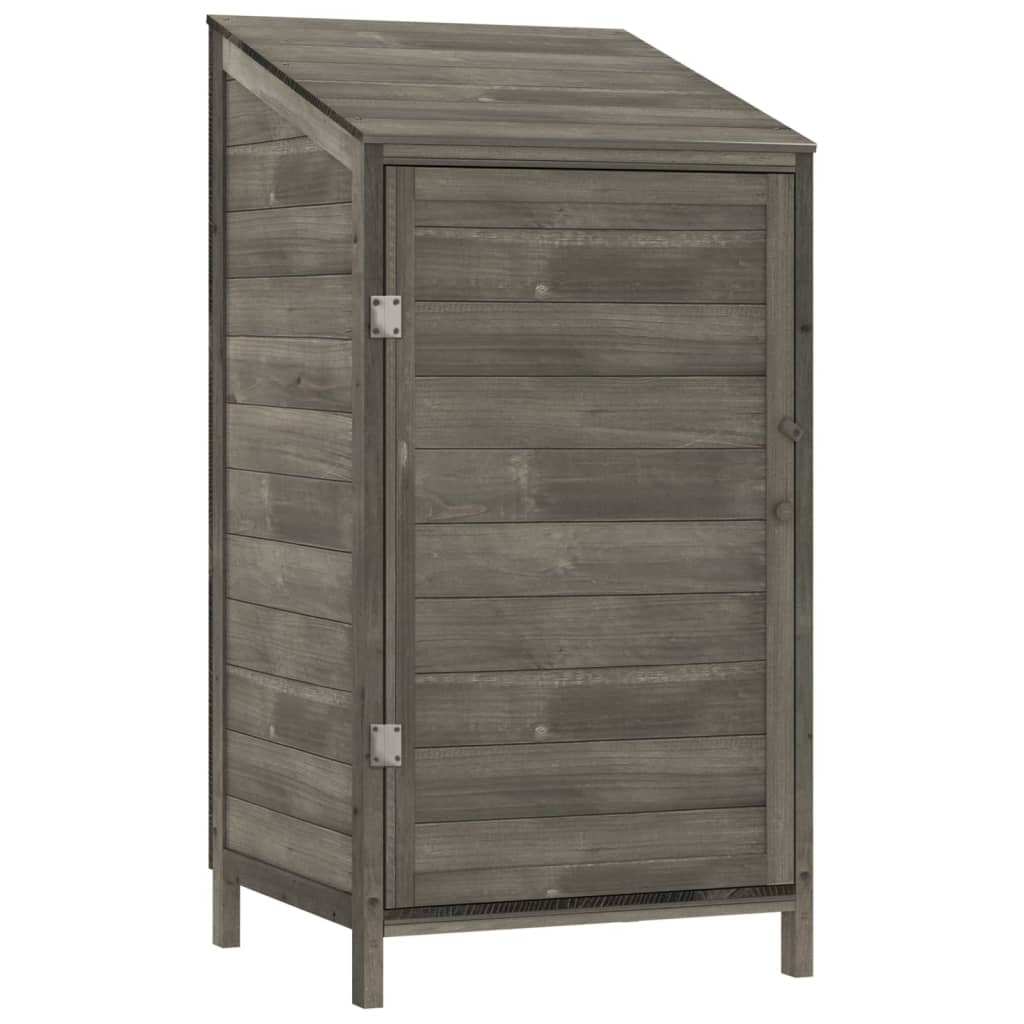 antracitszürke tömör fenyőfa kerti fészer 55 x 52 x 112 cm