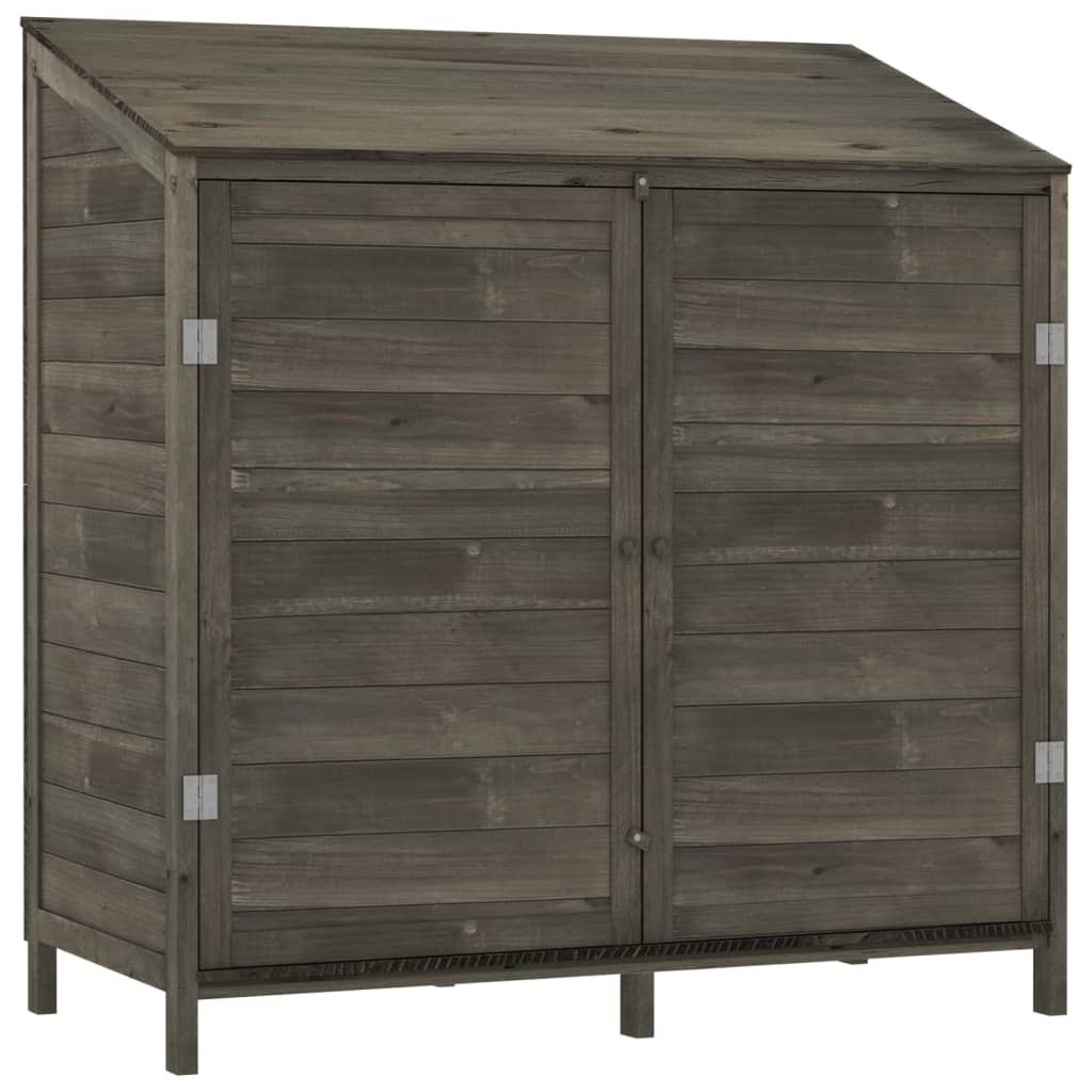 antracitszürke tömör fenyőfa kerti fészer 102 x 52 x 112 cm