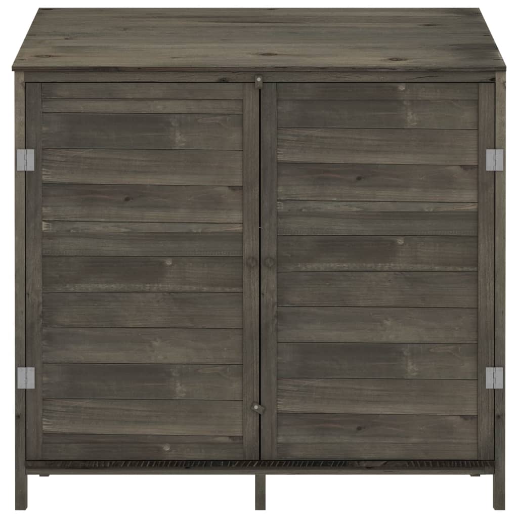 antracitszürke tömör fenyőfa kerti fészer 102 x 52 x 112 cm