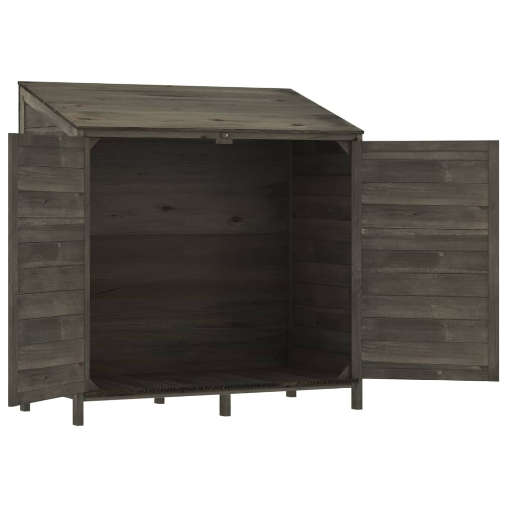 antracitszürke tömör fenyőfa kerti fészer 102 x 52 x 112 cm