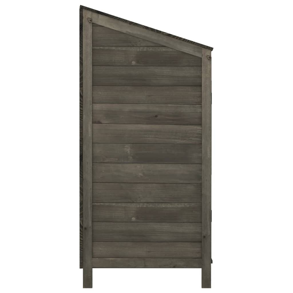 antracitszürke tömör fenyőfa kerti fészer 102 x 52 x 112 cm