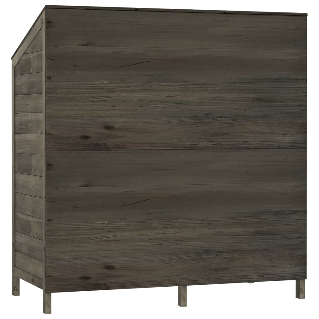 antracitszürke tömör fenyőfa kerti fészer 102 x 52 x 112 cm