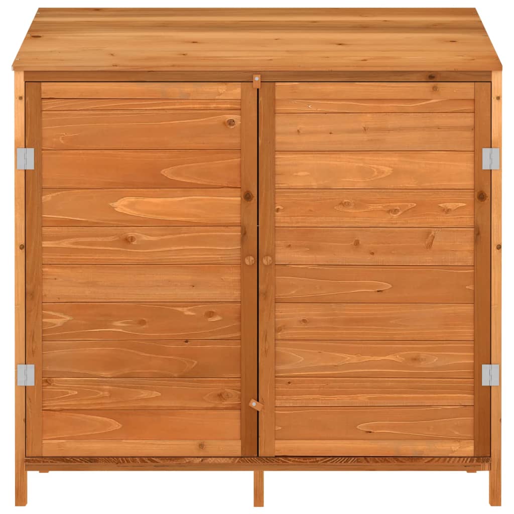 barna tömör fenyőfa kerti fészer 102 x 52 x 112 cm