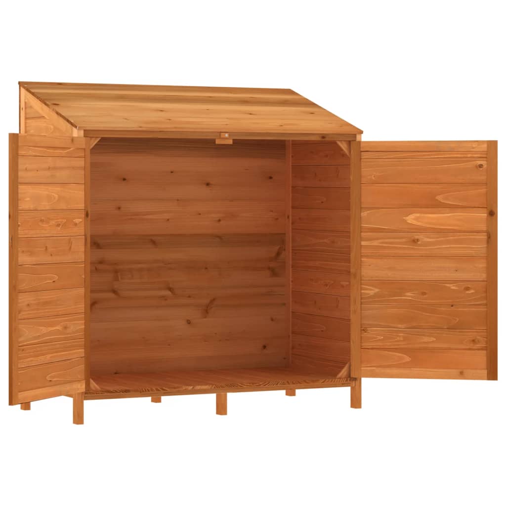 barna tömör fenyőfa kerti fészer 102 x 52 x 112 cm