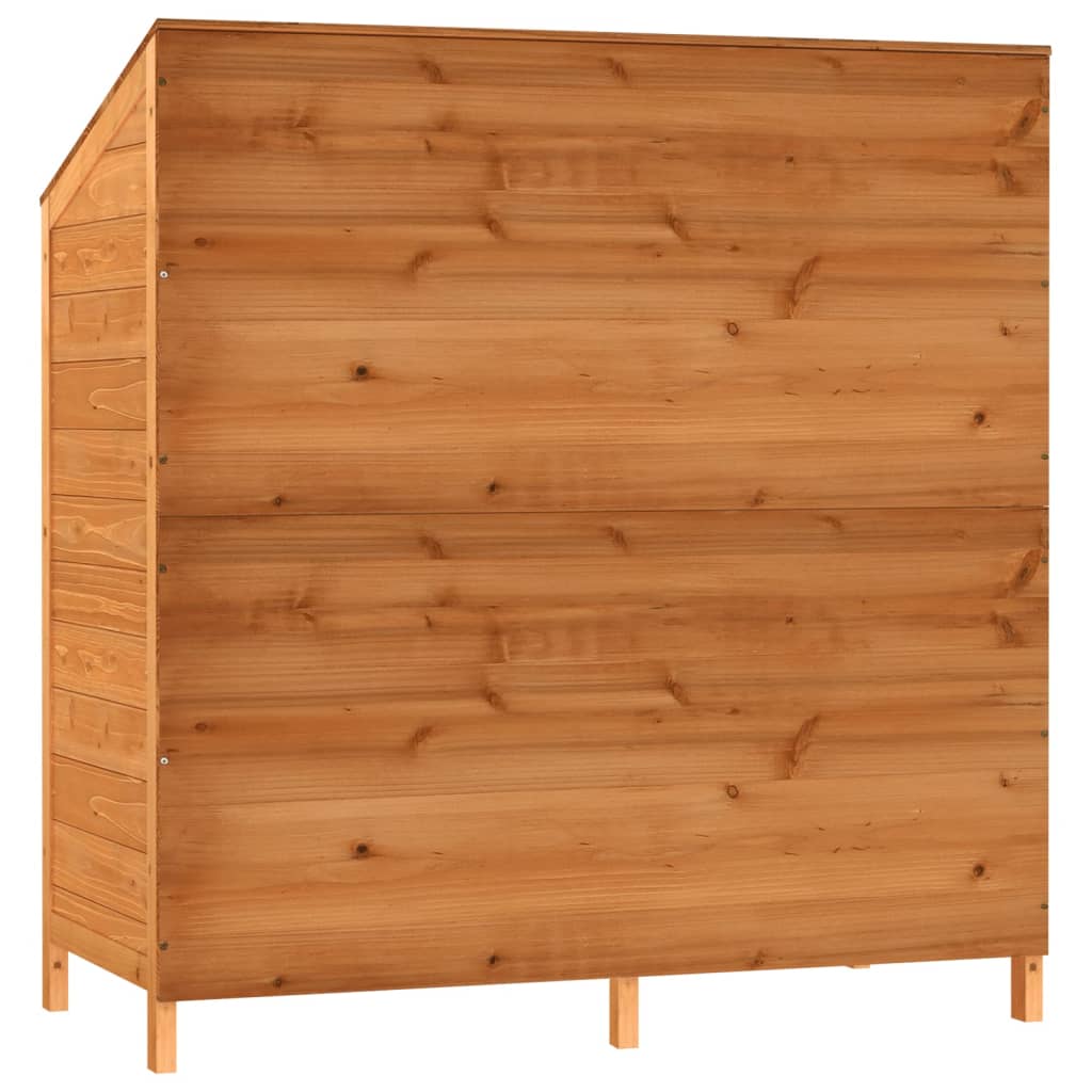 barna tömör fenyőfa kerti fészer 102 x 52 x 112 cm
