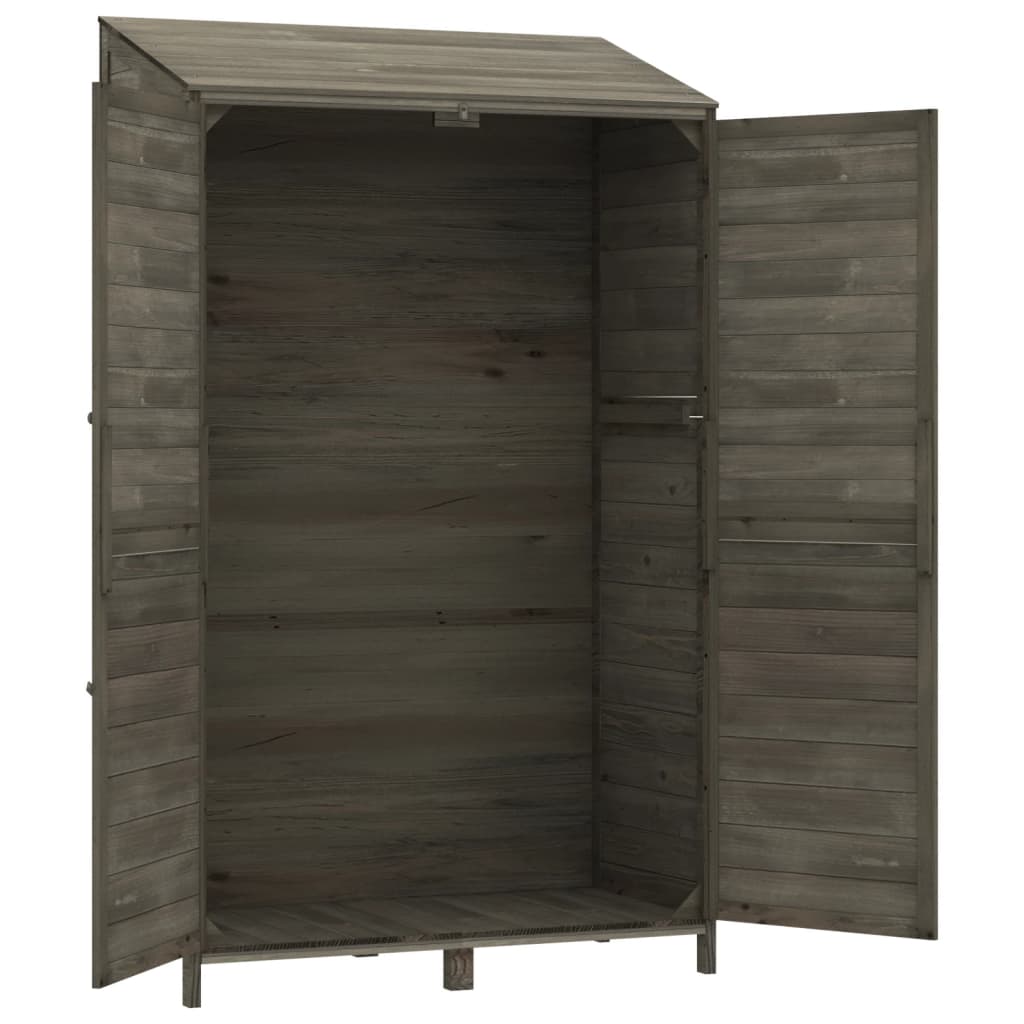 antracit tömör fenyőfa kerti fészer 102x52x174,5 cm
