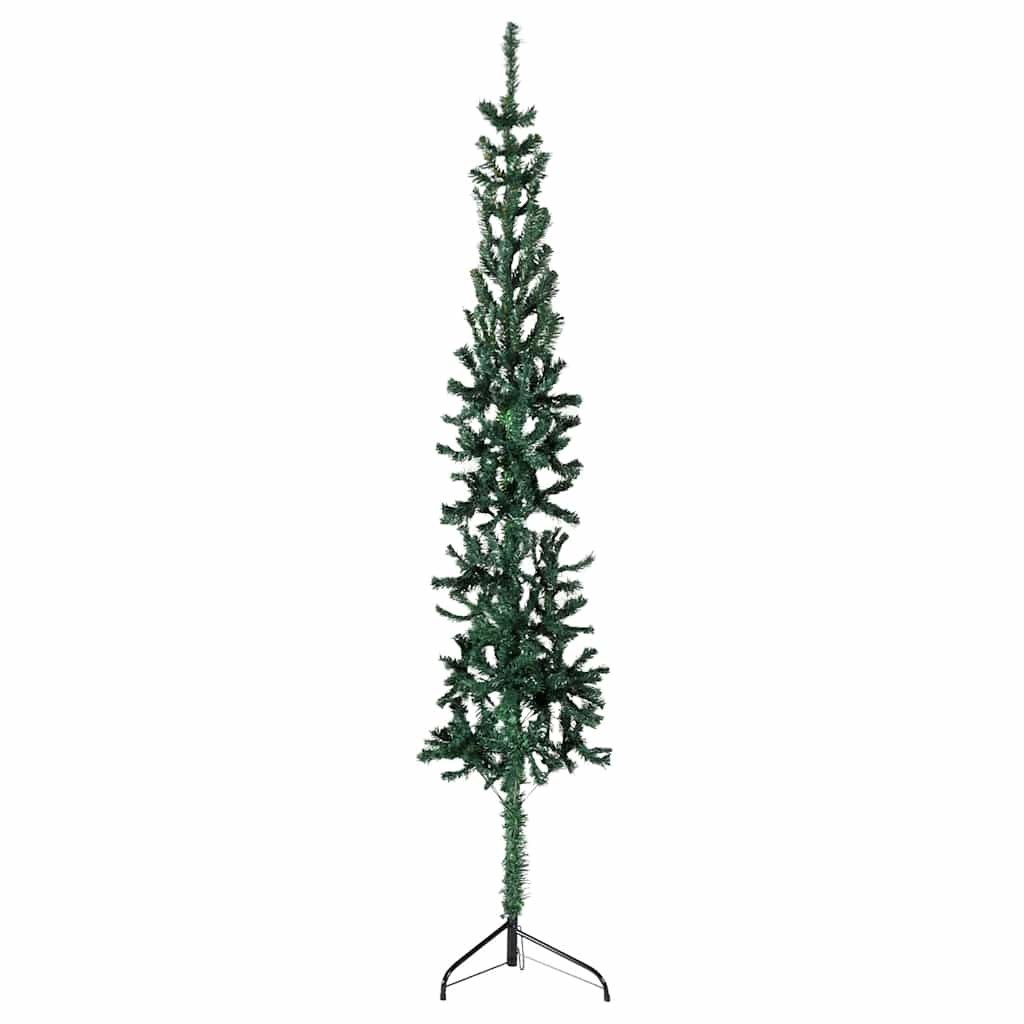 zöld vékony fél műkarácsonyfa állvánnyal 120 cm