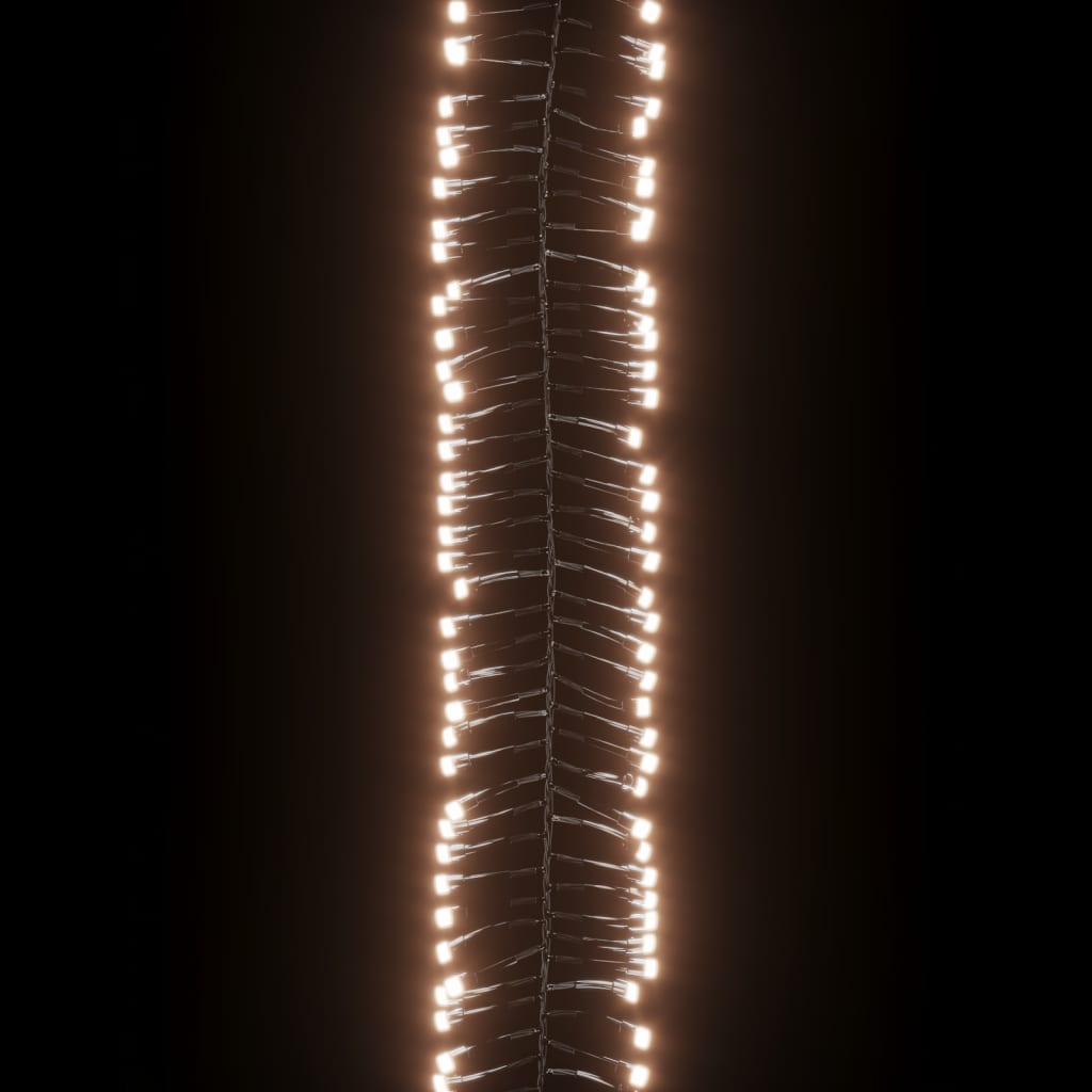 meleg fehér fényű fürtös PVC LED-szalag 400 LED-del 7,4 m