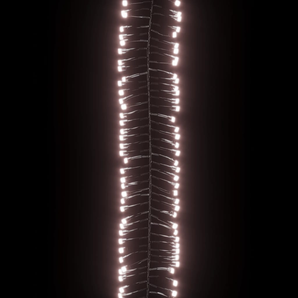 meleg fehér fényű fürtös PVC LED-szalag 2000 LED-del 17 m