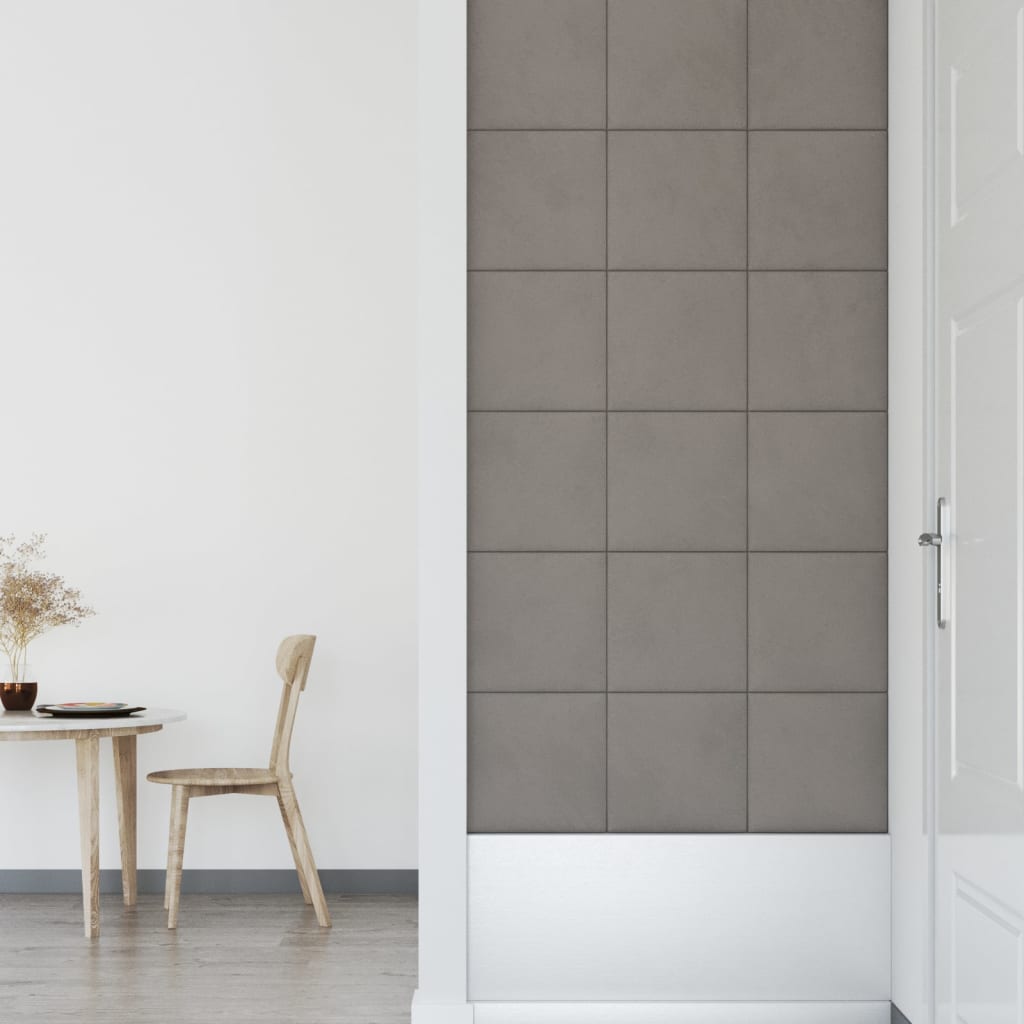 12 db világosszürke bársony fali panel 30 x 30 cm 1,08 m²