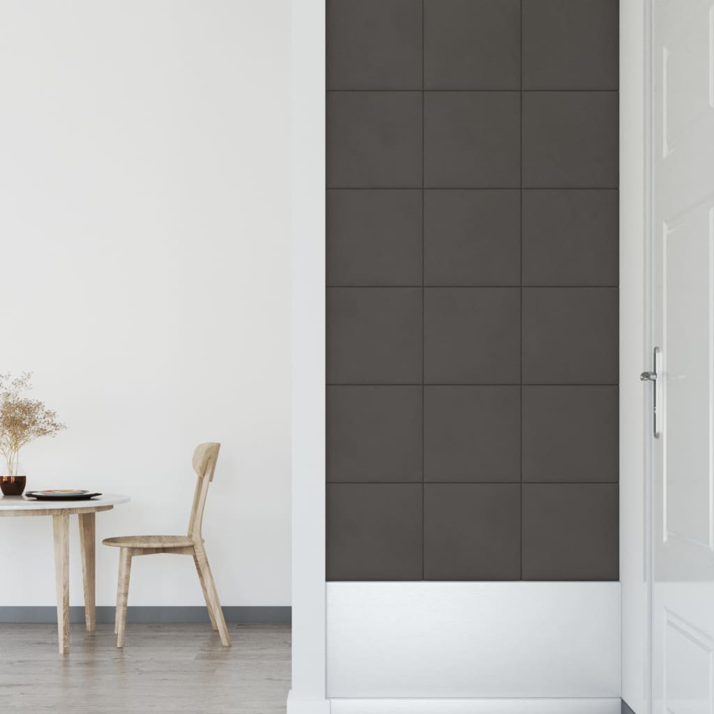 12 db sötétszürke bársony fali panel 30 x 30 cm 1,08 m²