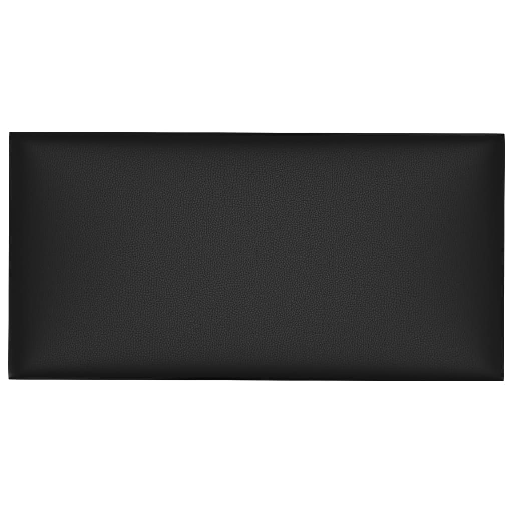 12 db fekete műbőr fali panel 60 x 30 cm 2,16 m²