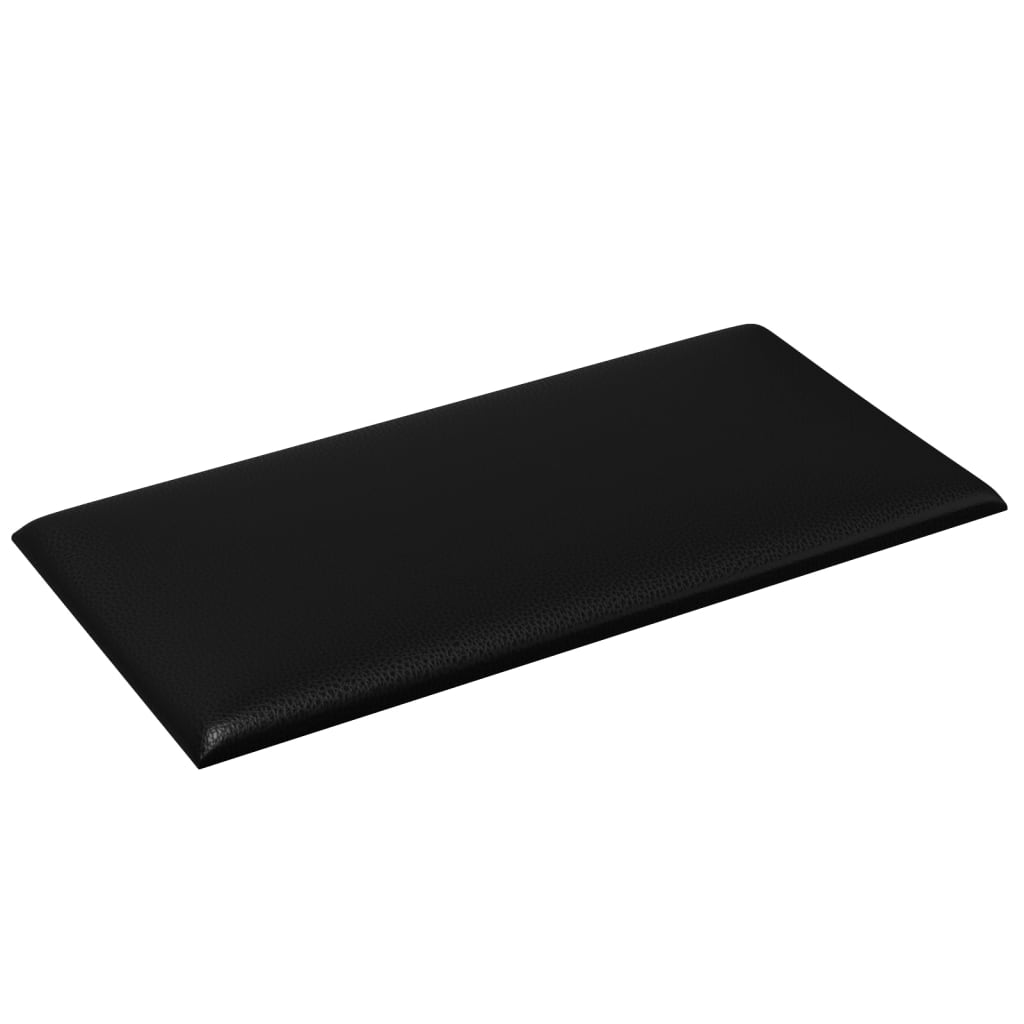 12 db fekete műbőr fali panel 60 x 30 cm 2,16 m²