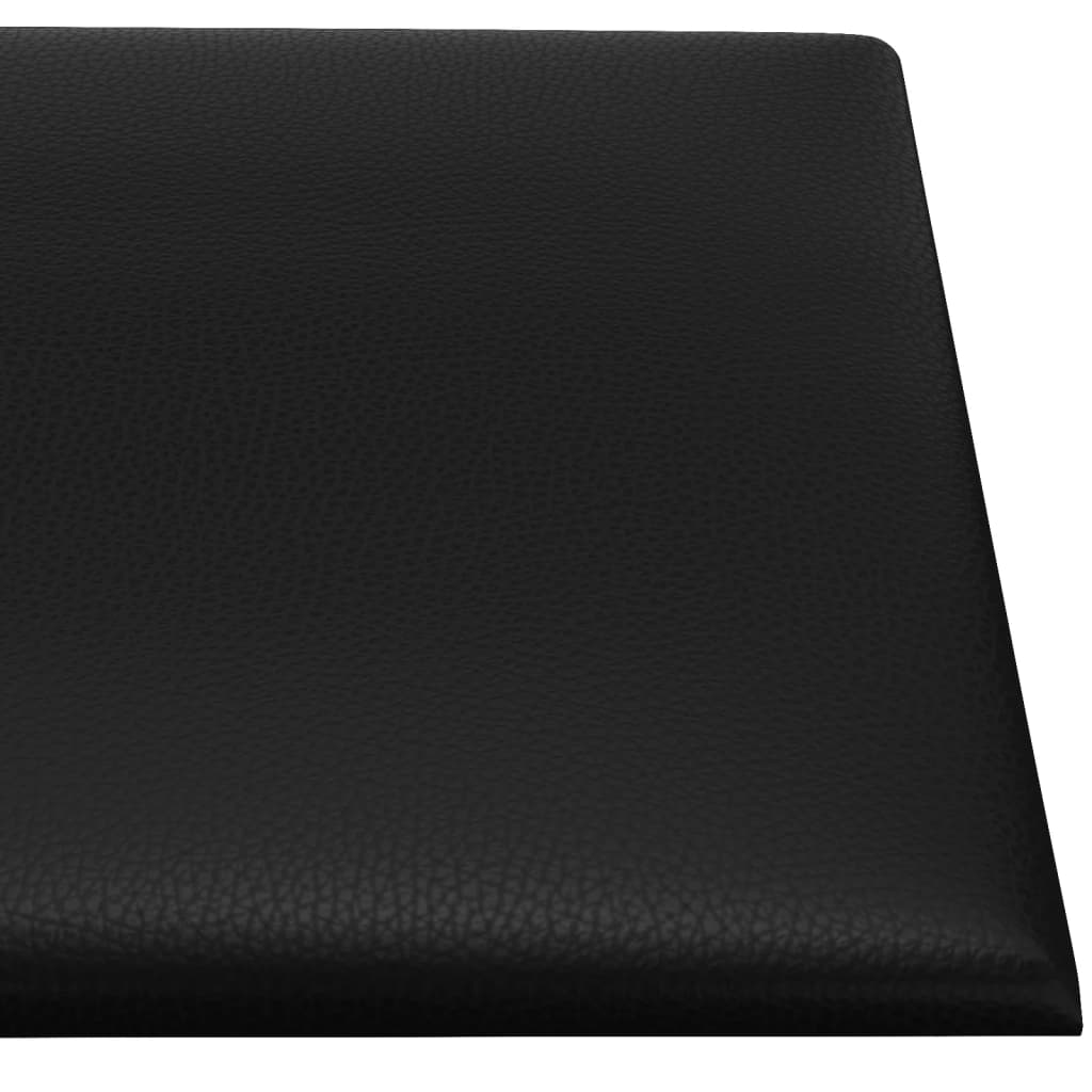 12 db fekete műbőr fali panel 60 x 30 cm 2,16 m²
