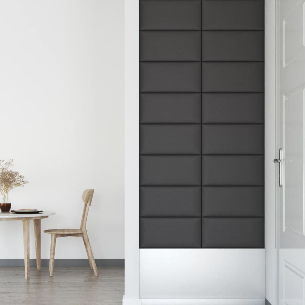 12 db szürke műbőr fali panel 60 x 30 cm 2,16 m²