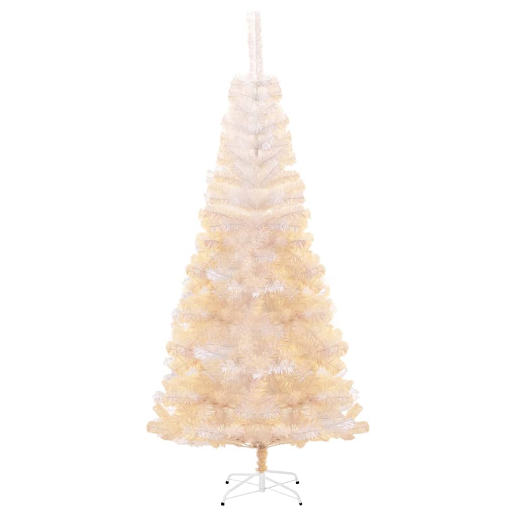 fehér PVC műkarácsonyfa irizáló csúcsokkal 240 cm