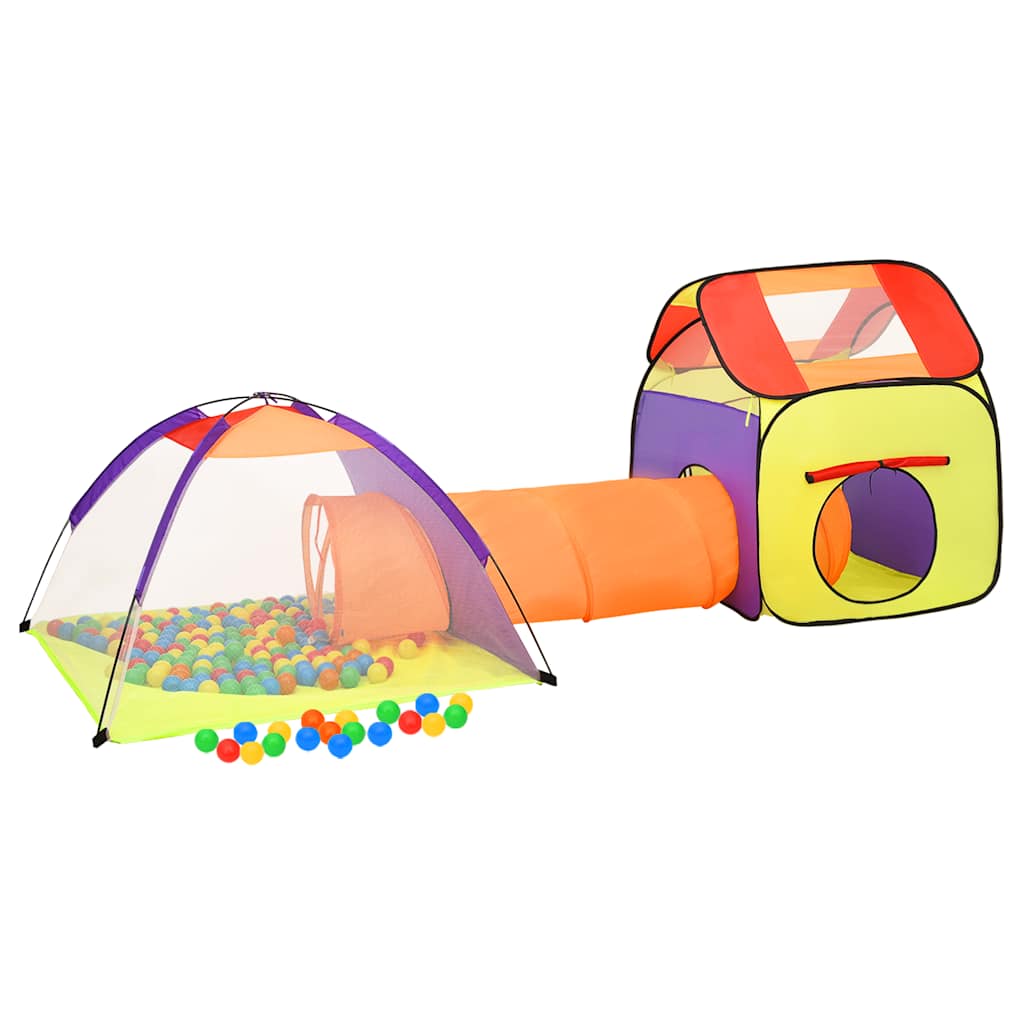 többszínű gyerekjátszósátor 250 labdával 338 x 123 x 111 cm