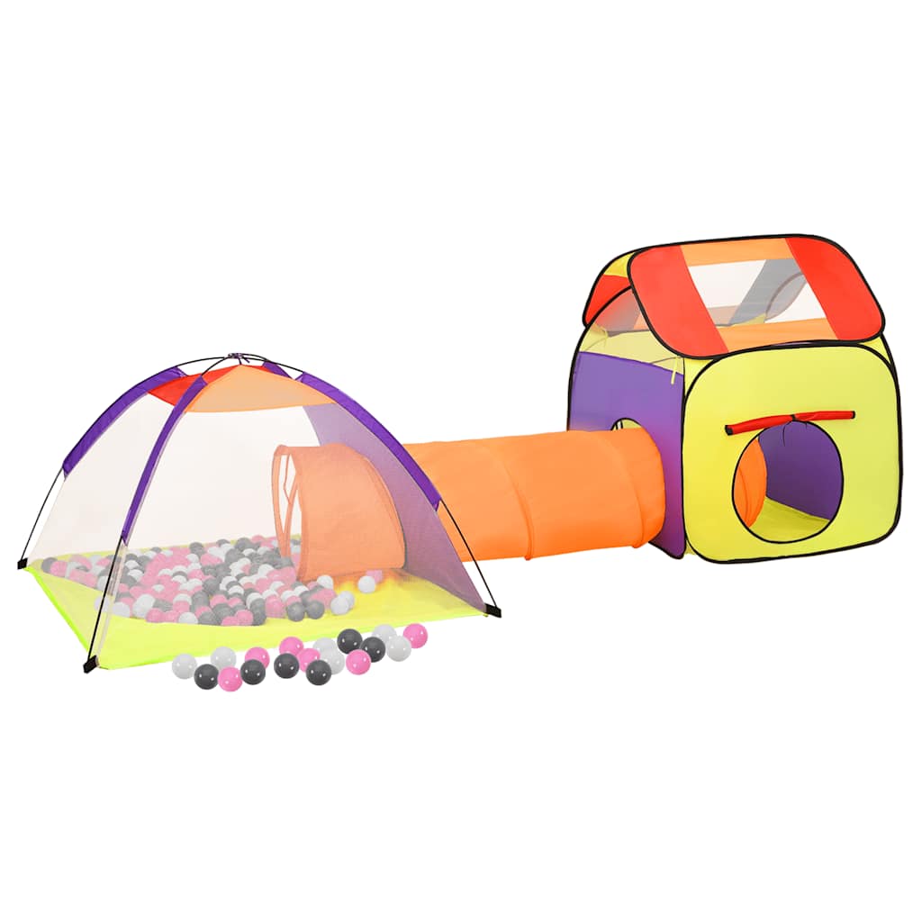 többszínű gyerekjátszósátor 250 labdával 338 x 123 x 111 cm