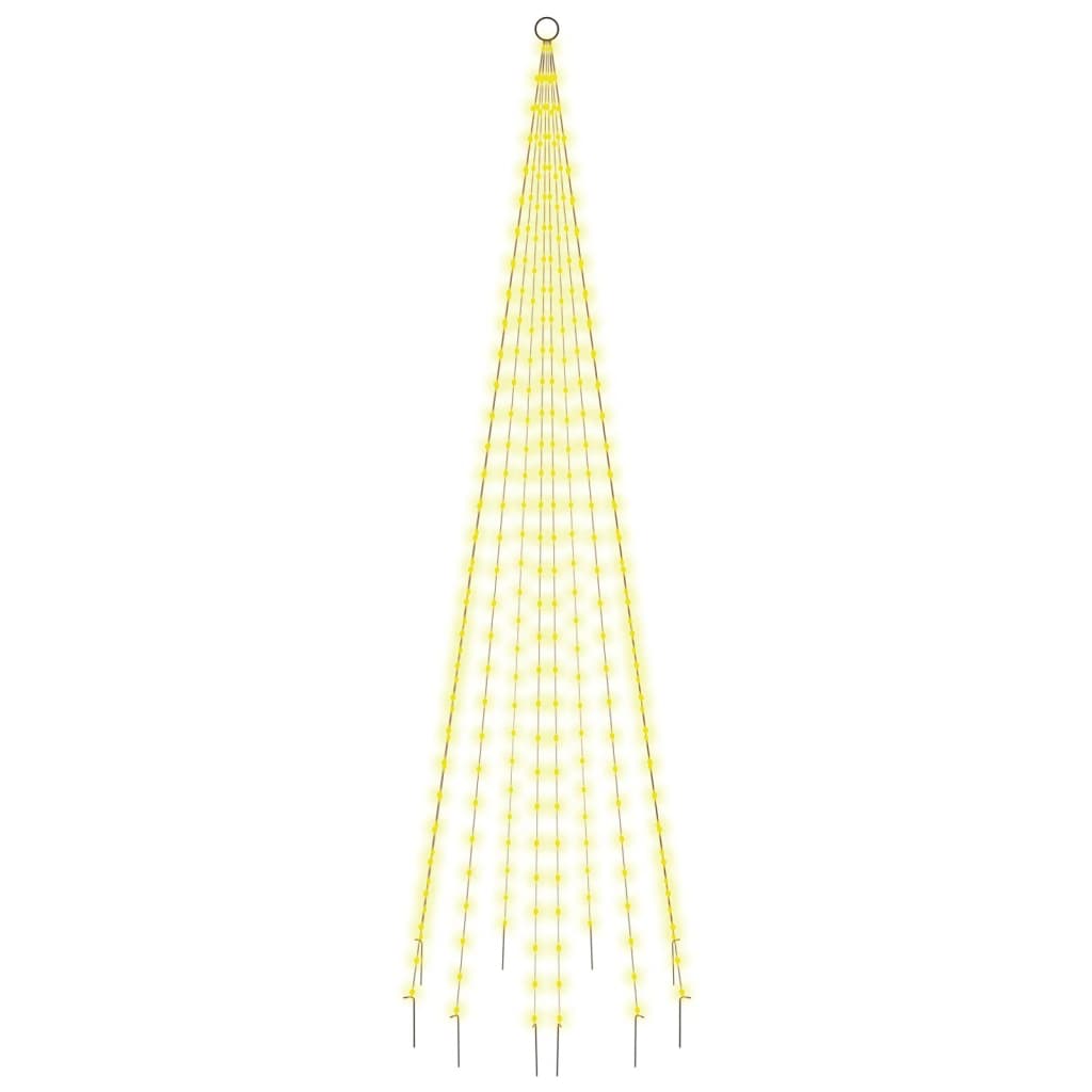 karácsonyfa zászlórúdon 310 meleg fehér LED-del 300 cm