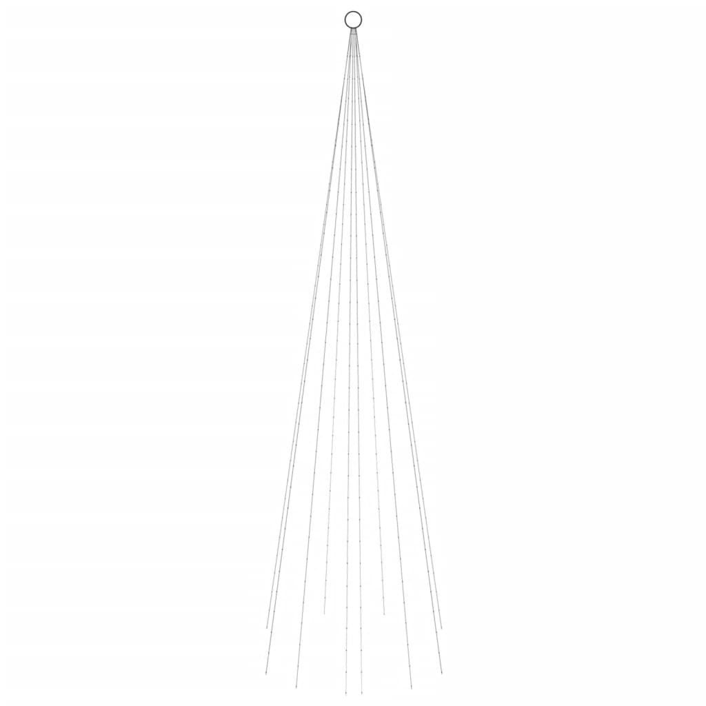 karácsonyfa zászlórúdon 310 meleg fehér LED-del 300 cm