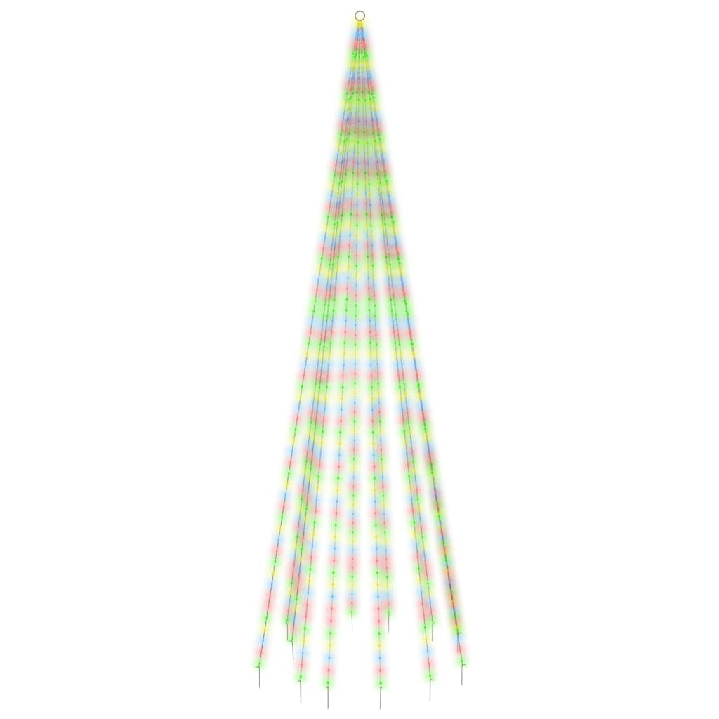 karácsonyfa zászlórúdon 732 színes LED-del 500 cm