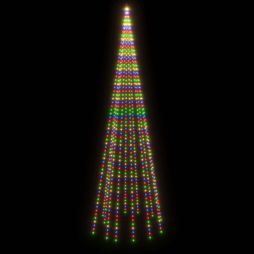 karácsonyfa zászlórúdon 732 színes LED-del 500 cm