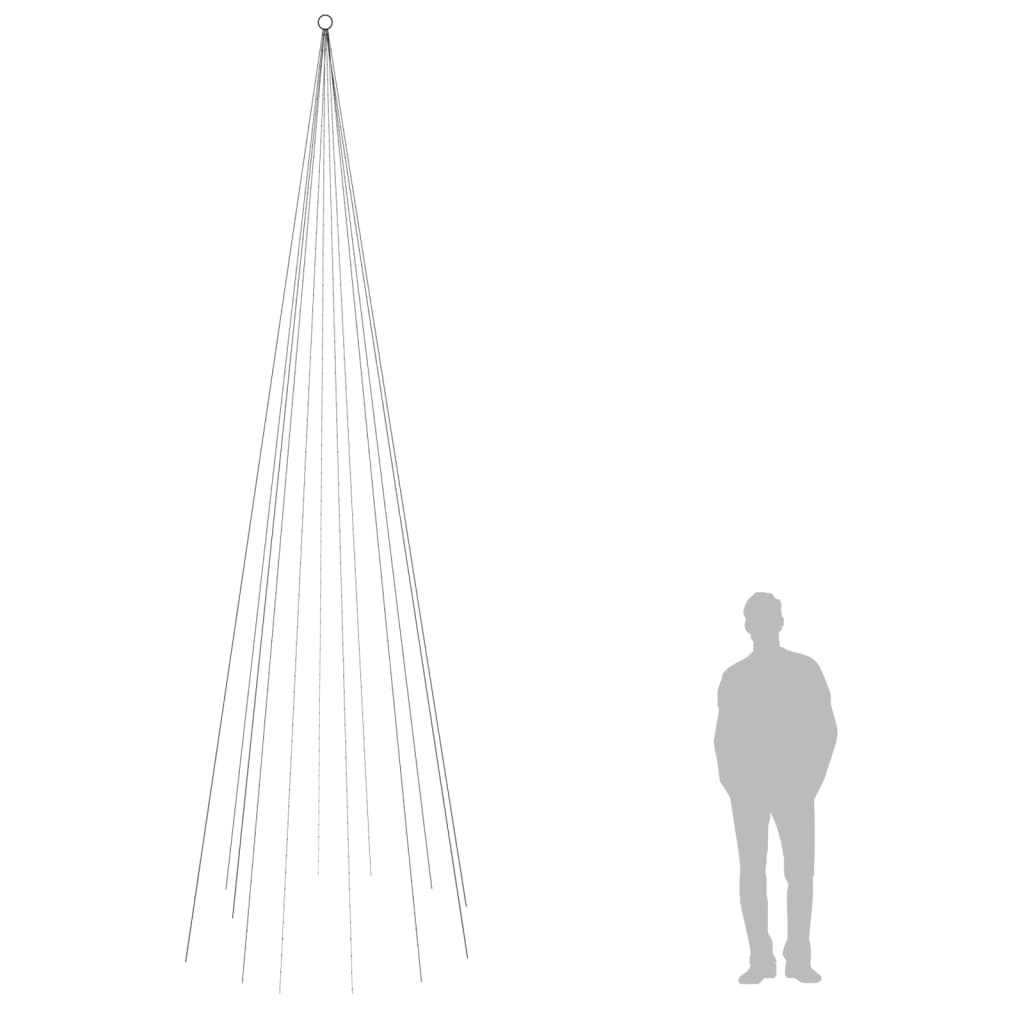karácsonyfa zászlórúdon 732 színes LED-del 500 cm