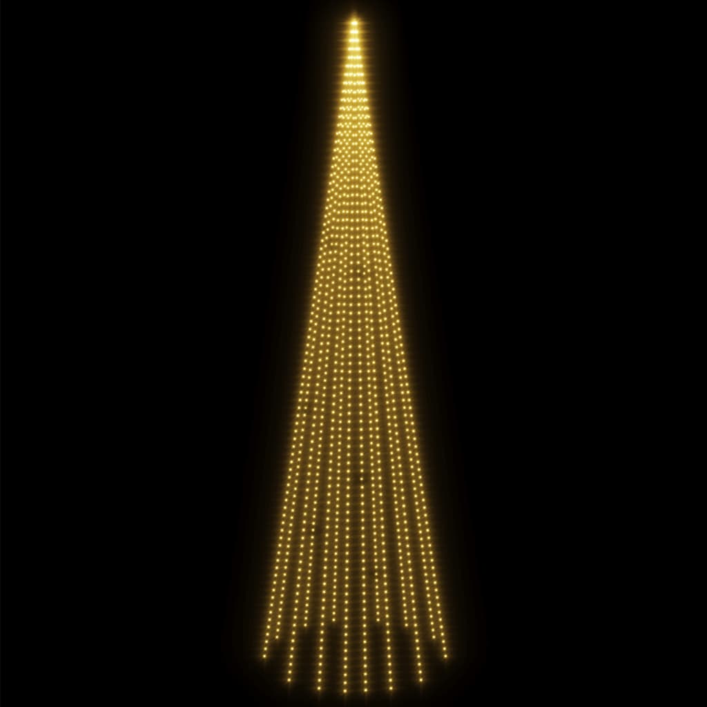 karácsonyfa zászlórúdon 1134 meleg fehér LED-del 800 cm