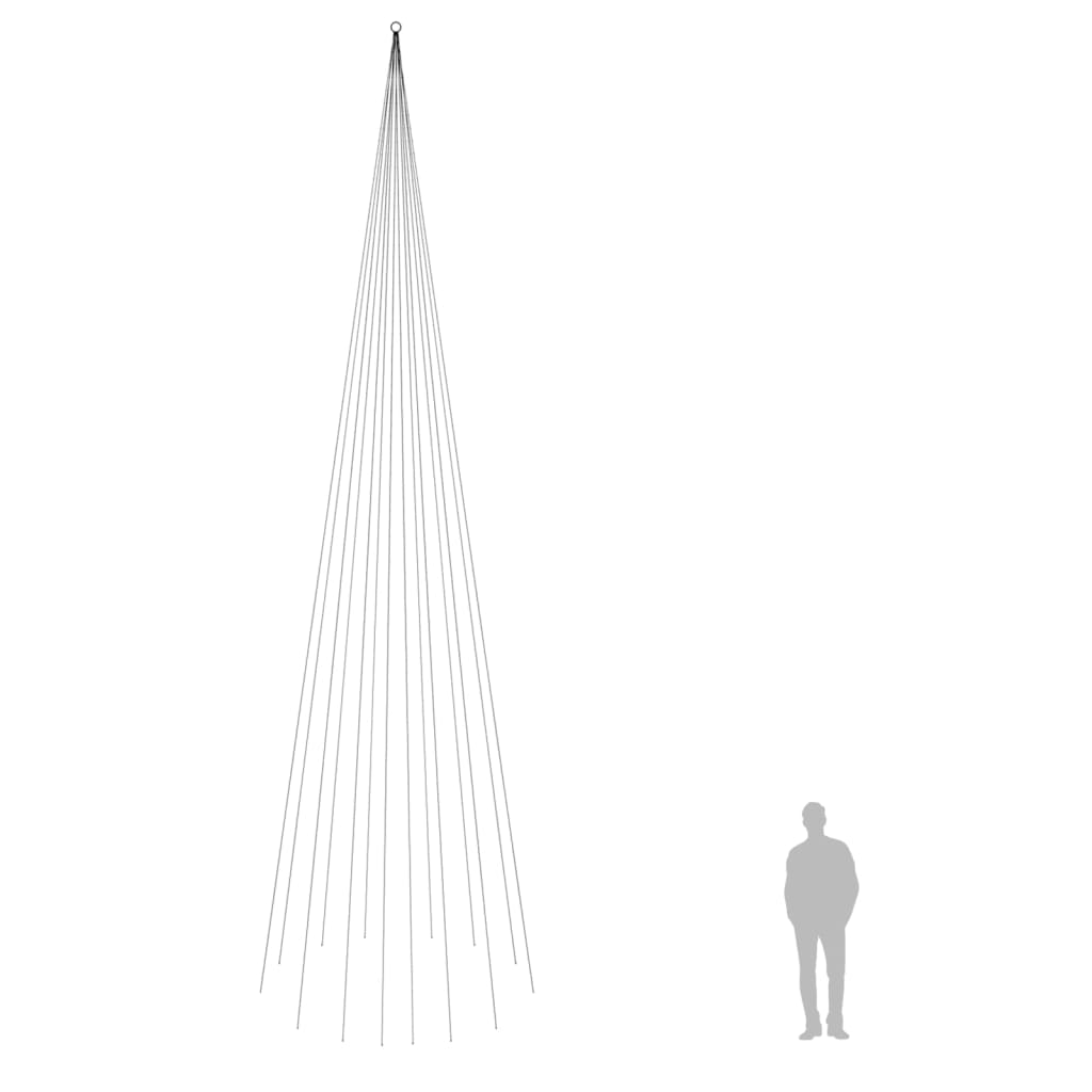 karácsonyfa zászlórúdon 1134 meleg fehér LED-del 800 cm