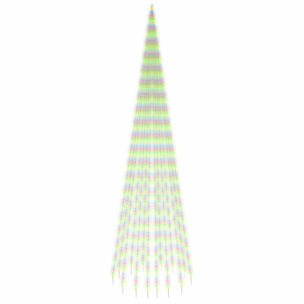 karácsonyfa zászlórúdon 1134 színes LED-del 800 cm