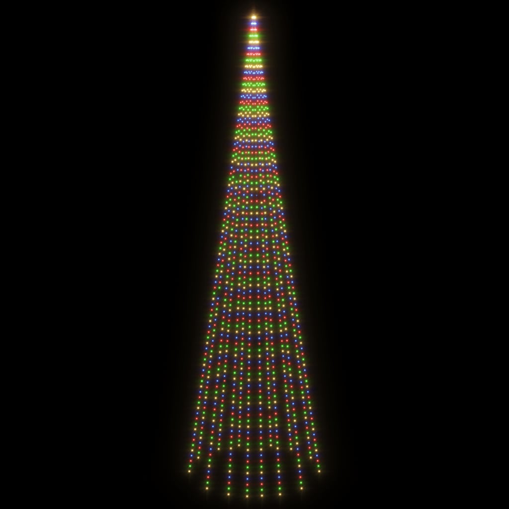 karácsonyfa zászlórúdon 1134 színes LED-del 800 cm