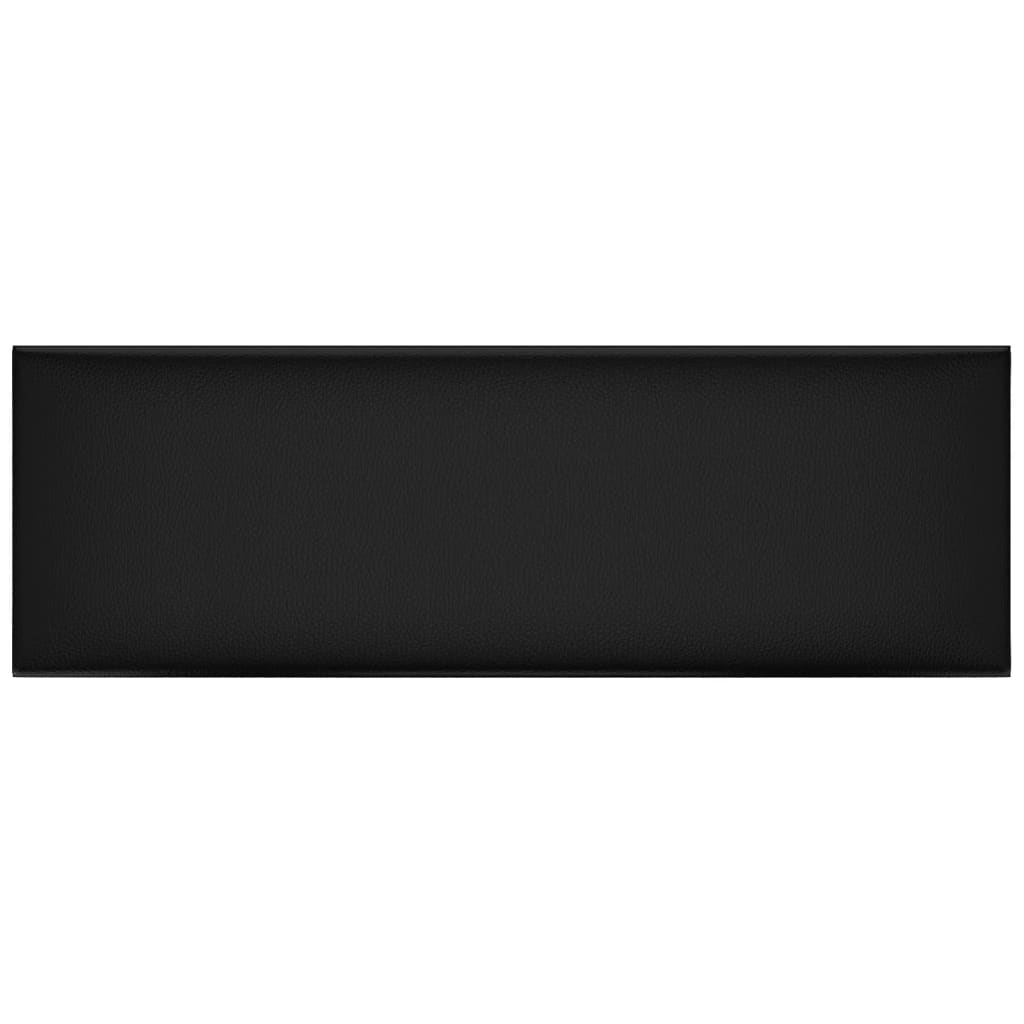 12 db fekete műbőr fali panel 90 x 30 cm 3,24 m²