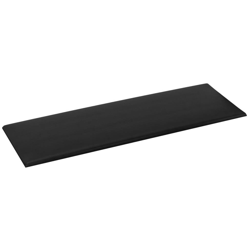 12 db fekete műbőr fali panel 90 x 30 cm 3,24 m²