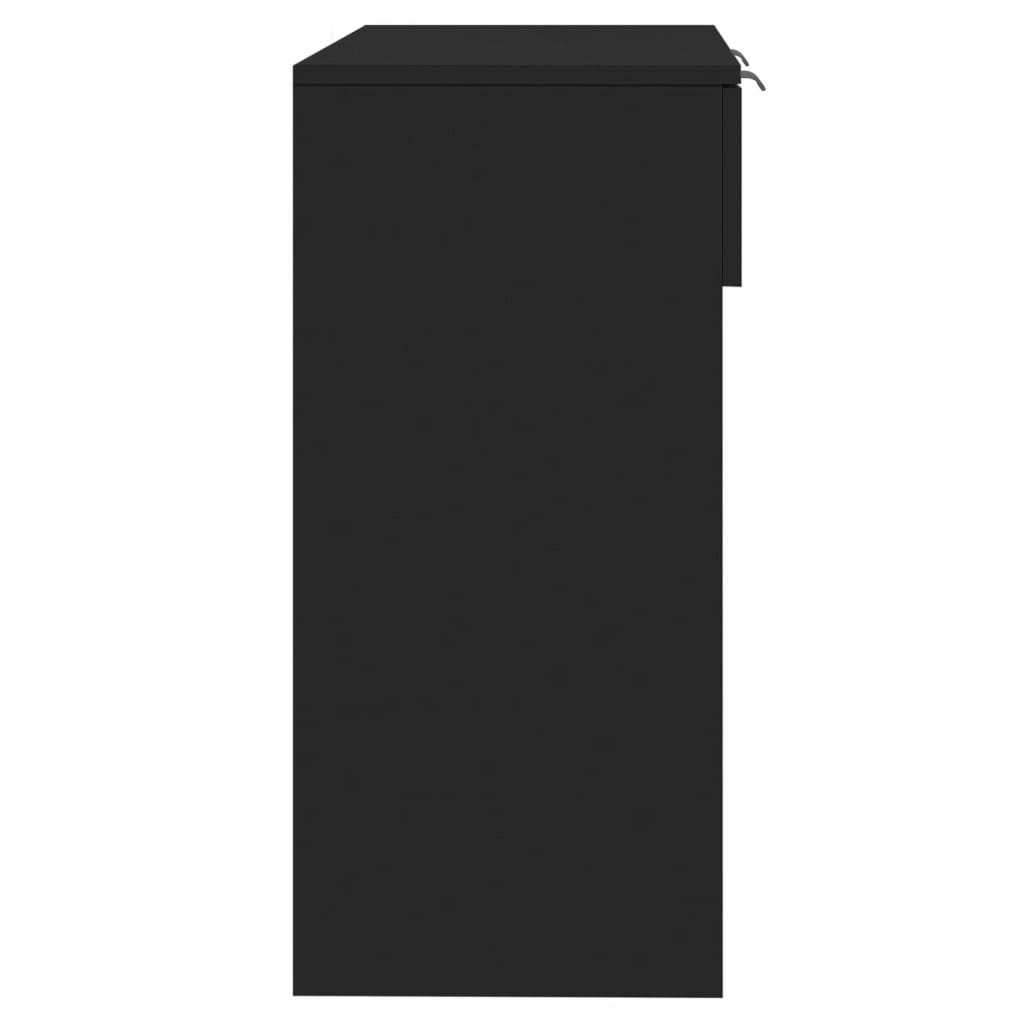 fekete szerelt fa tálalóasztal 90 x 36 x 75 cm