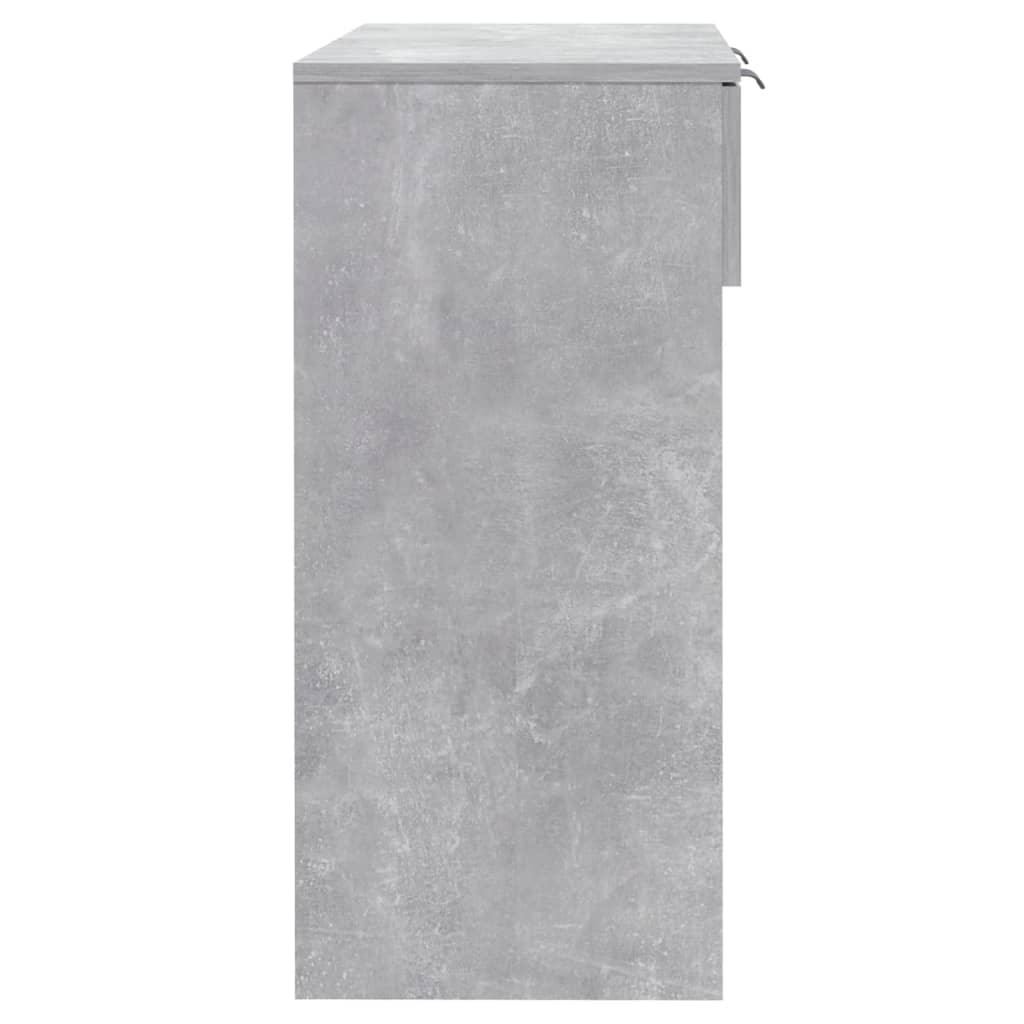 betonszürke szerelt fa tálalóasztal 90 x 36 x 75 cm