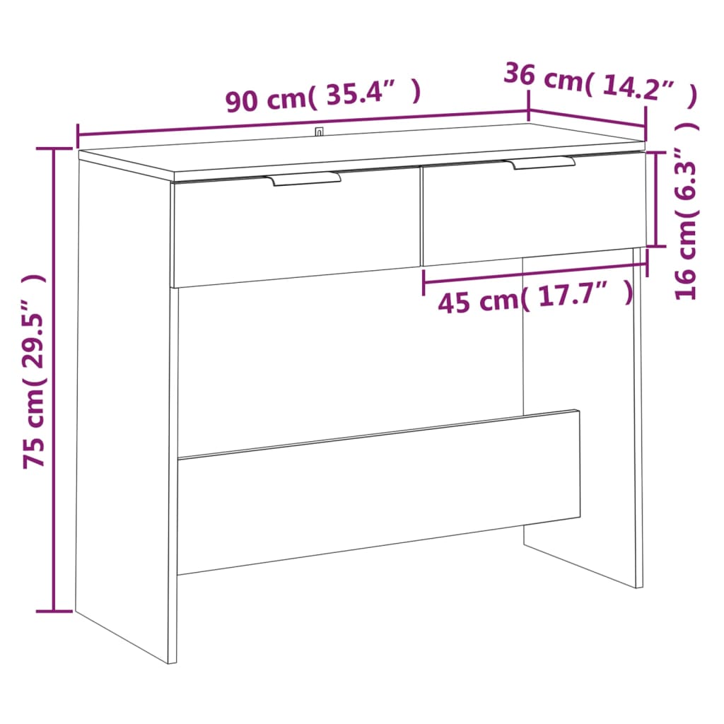 betonszürke szerelt fa tálalóasztal 90 x 36 x 75 cm