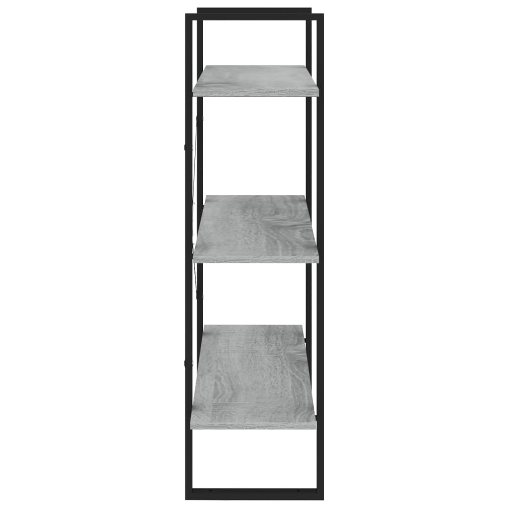 szürke sonoma színű szerelt fa könyvszekrény 80 x 30 x 105 cm