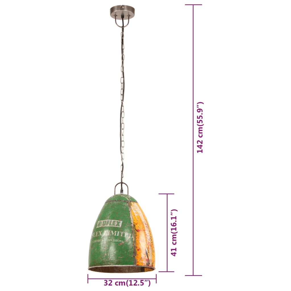 kerek többszínű ipari függőlámpa 25 W 32 cm E27