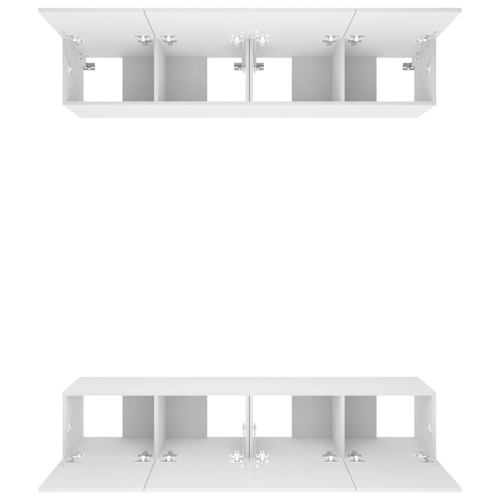 4 db fehér szerelt fa TV-szekrény 80 x 30 x 30 cm