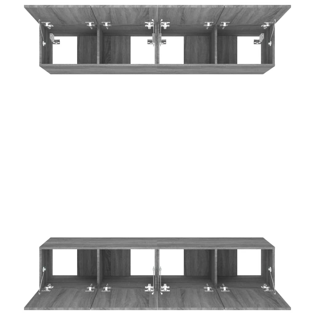 4 db szürke sonoma színű szerelt fa TV-szekrény 80 x 30 x 30 cm
