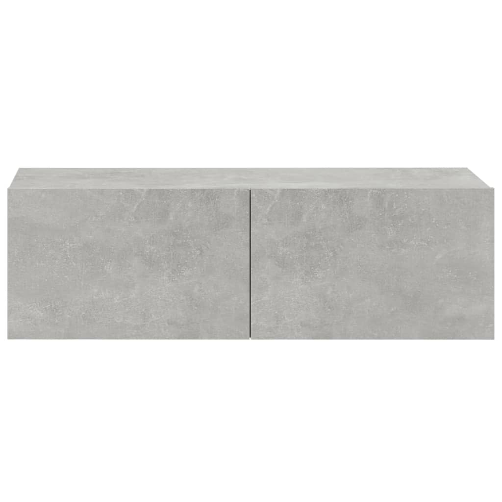 4 db betonszürke fali TV-szekrény 100 x 30 x 30 cm