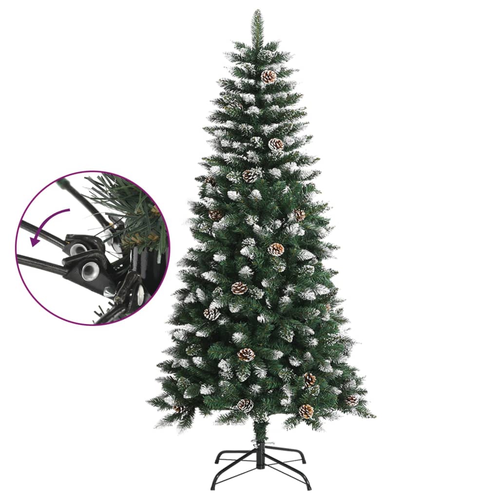 zöld PVC műkarácsonyfa állvánnyal 120 cm