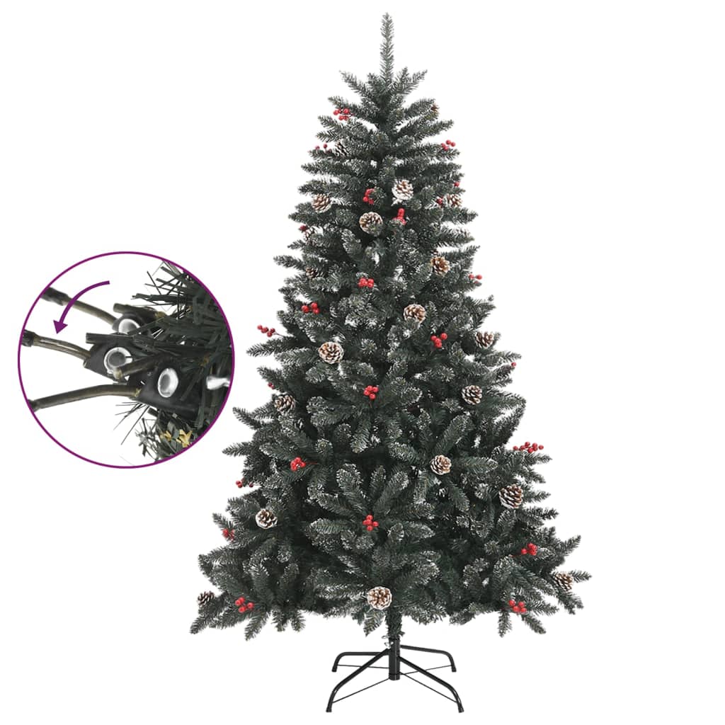 zöld PVC műkarácsonyfa állvánnyal 120 cm