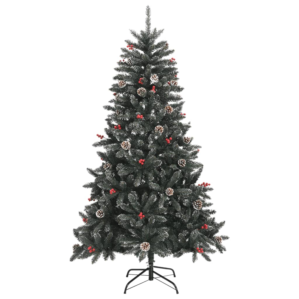 zöld PVC műkarácsonyfa állvánnyal 150 cm
