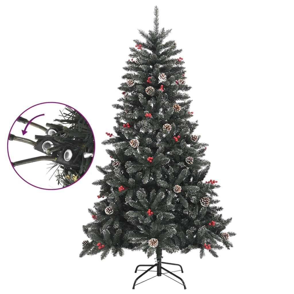 zöld PVC műkarácsonyfa állvánnyal 150 cm