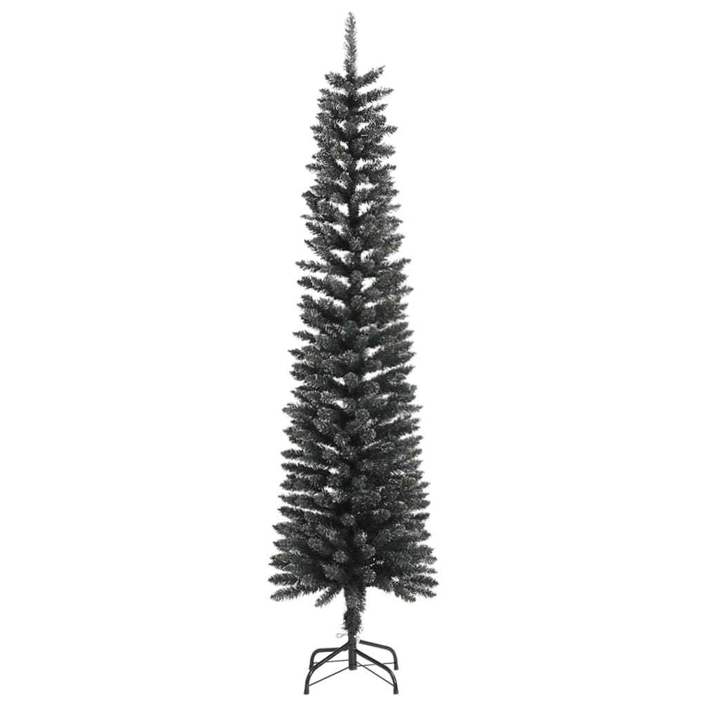 zöld PVC vékony műkarácsonyfa állvánnyal 210 cm